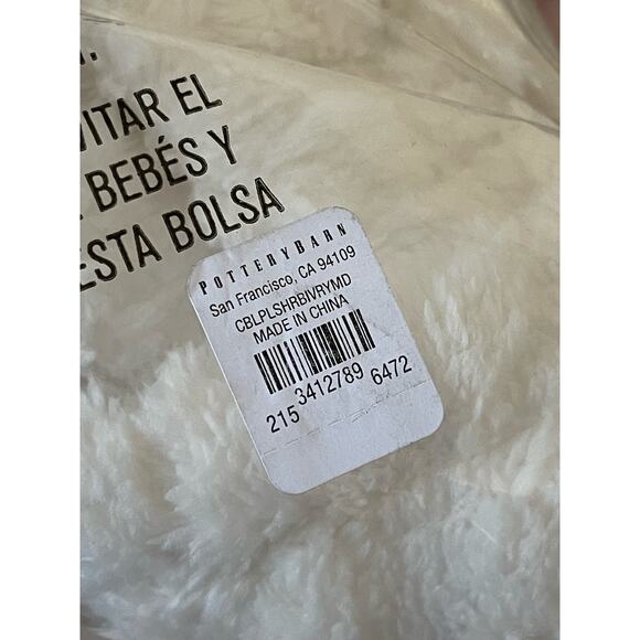 Pottery Barn Unisex NEW Size Medium Plush Cable Robe Ivory NWT - Picture 7 of 8